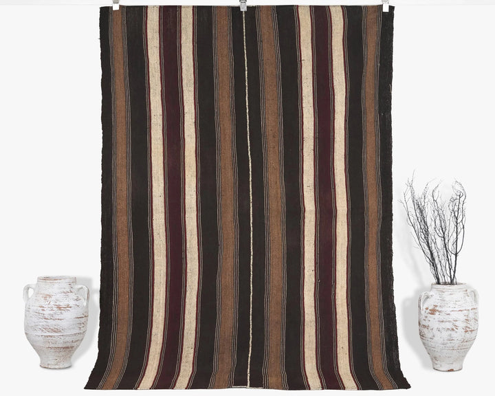 Brown Turkish Kilim Rug 5' 1" x 7' 5" Flat-Weave | No. VR76769