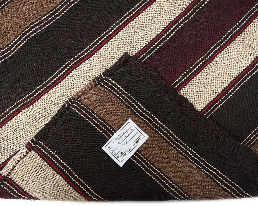 Brown Turkish Kilim Rug 5' 1" x 7' 5" Flat-Weave | No. VR76769