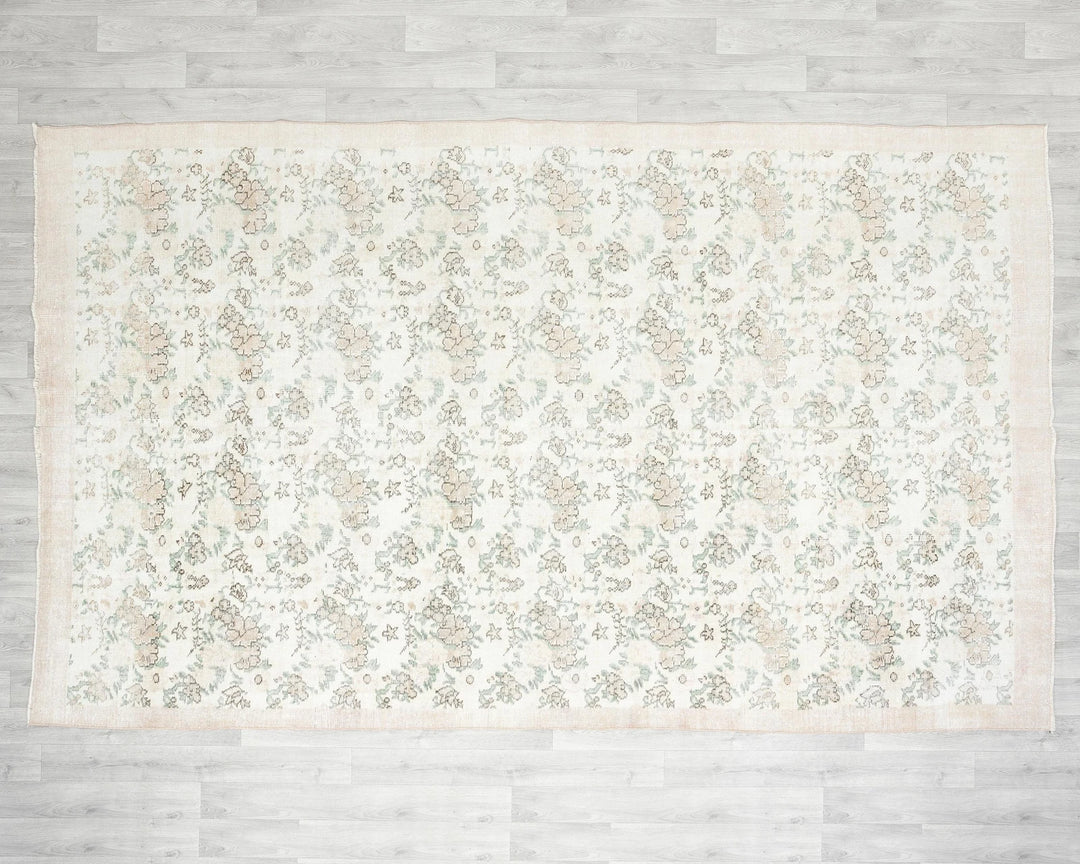 Beige Turkish Oushak Rug 6' 5" x 10' 7" Hand-Knotted view 9