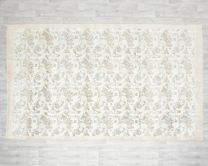 Beige Turkish Oushak Rug 6' 5" x 10' 7" Hand-Knotted view 9