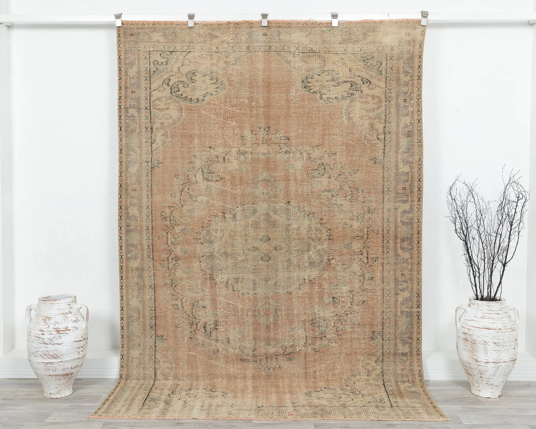 Multicolor Turkish Oushak Rug 5'8" x 8'5" Hand-Knotted | No. VR76900