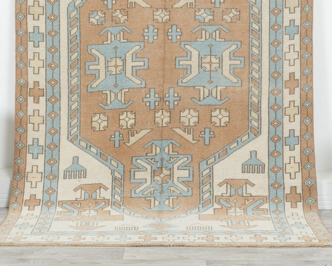 Multicolor Turkish Oushak Rug 4' 3" x 6' 5" Hand-Knotted | No. VR77054