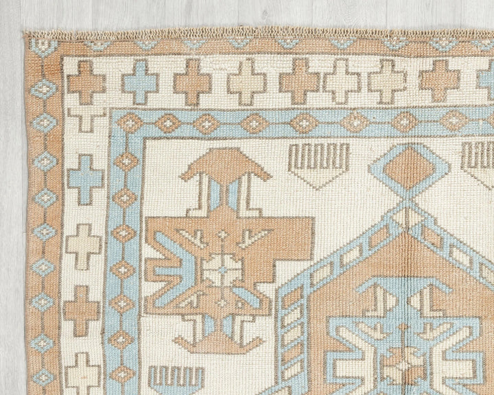Multicolor Turkish Oushak Rug 4' 3" x 6' 5" Hand-Knotted | No. VR77054