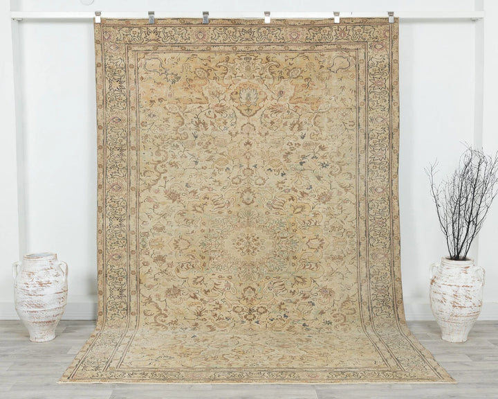Multicolor Turkish Oushak Rug 6'7" x 9'8" Hand-Knotted | No. VR77091
