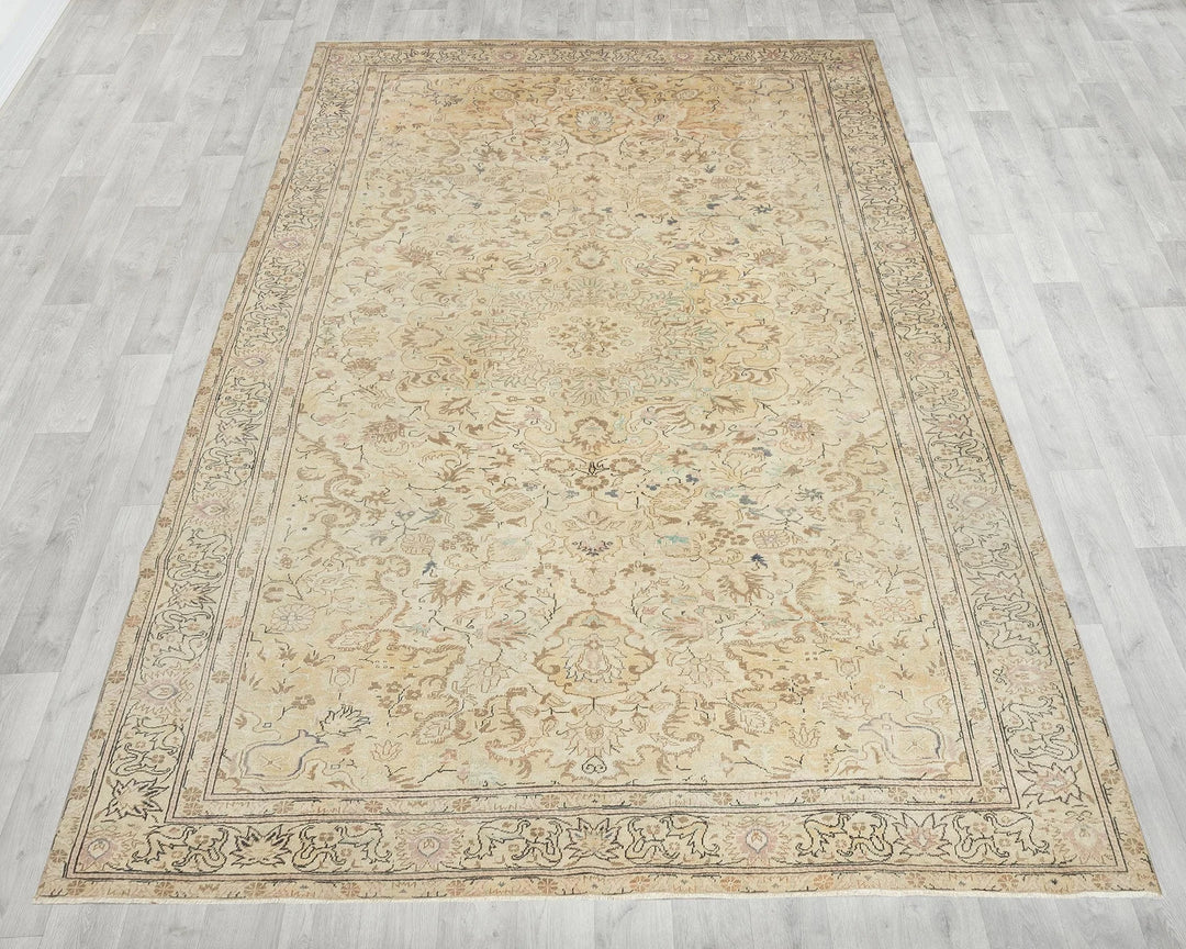Multicolor Turkish Oushak Rug 6'7" x 9'8" Hand-Knotted | No. VR77091