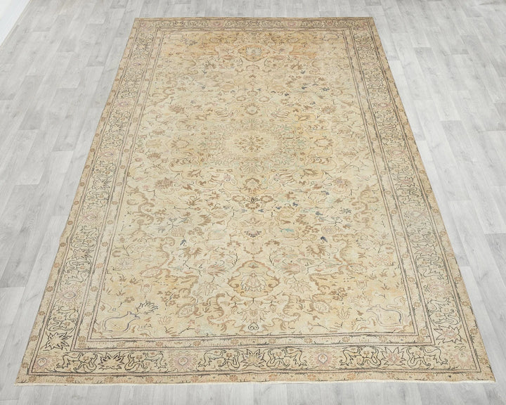 Multicolor Turkish Oushak Rug 6'7" x 9'8" Hand-Knotted | No. VR77091