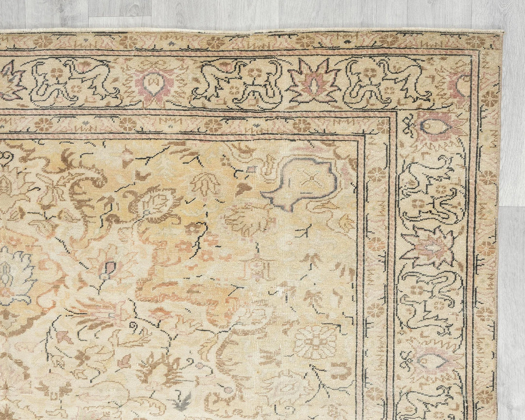 Multicolor Turkish Oushak Rug 6'7" x 9'8" Hand-Knotted | No. VR77091