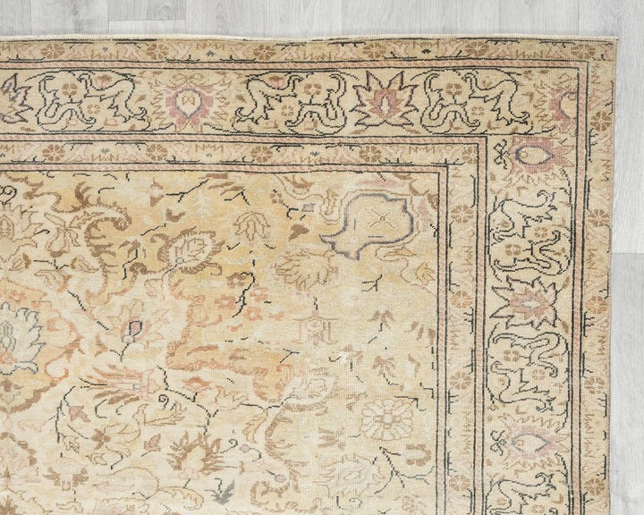 Multicolor Turkish Oushak Rug 6'7" x 9'8" Hand-Knotted | No. VR77091