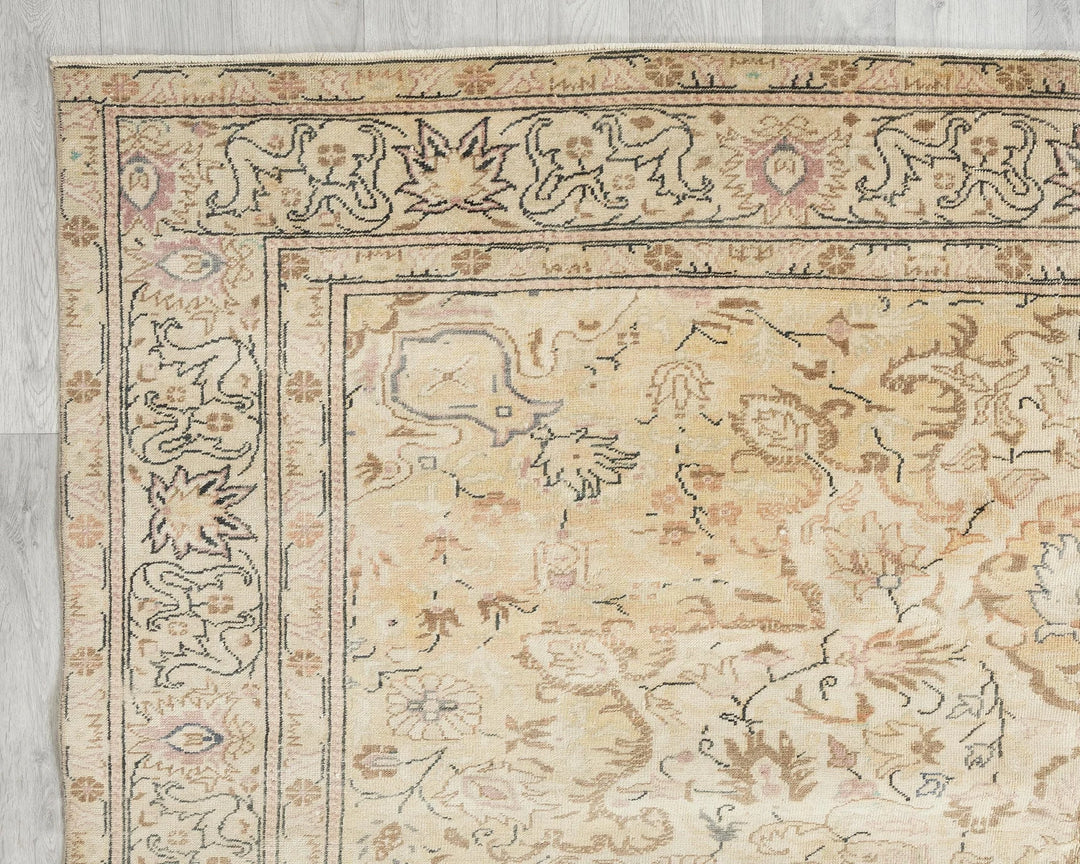 Multicolor Turkish Oushak Rug 6'7" x 9'8" Hand-Knotted | No. VR77091