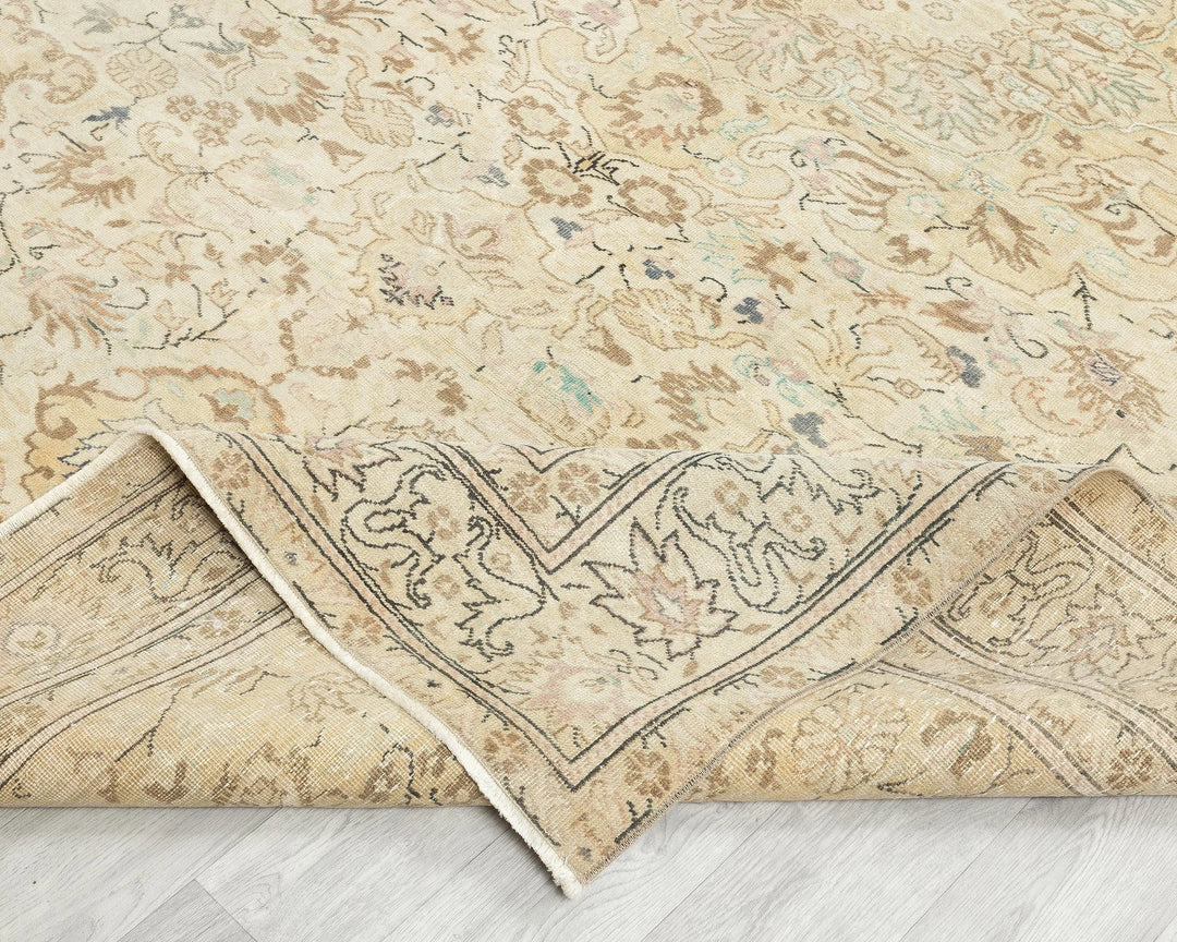 Multicolor Turkish Oushak Rug 6'7" x 9'8" Hand-Knotted | No. VR77091