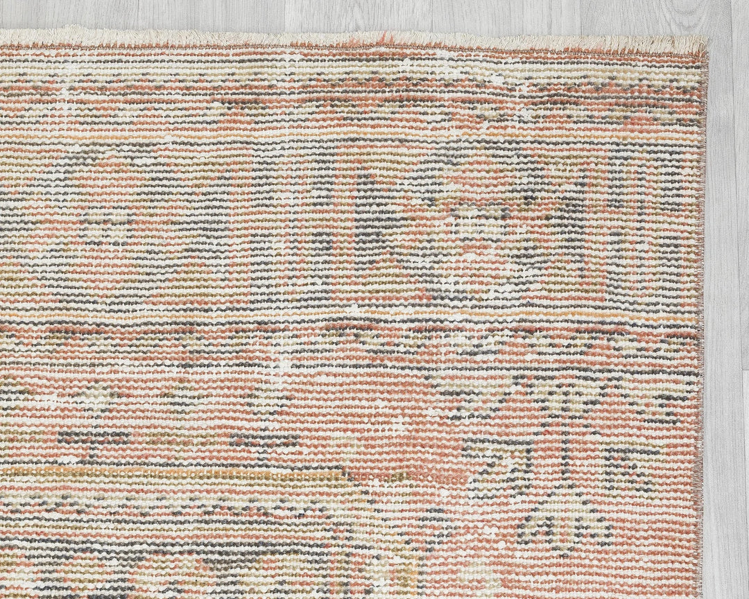 Multicolor Turkish Vintage Rug 3' 4" x 12' 4" Hand-Knotted | No. VR77150