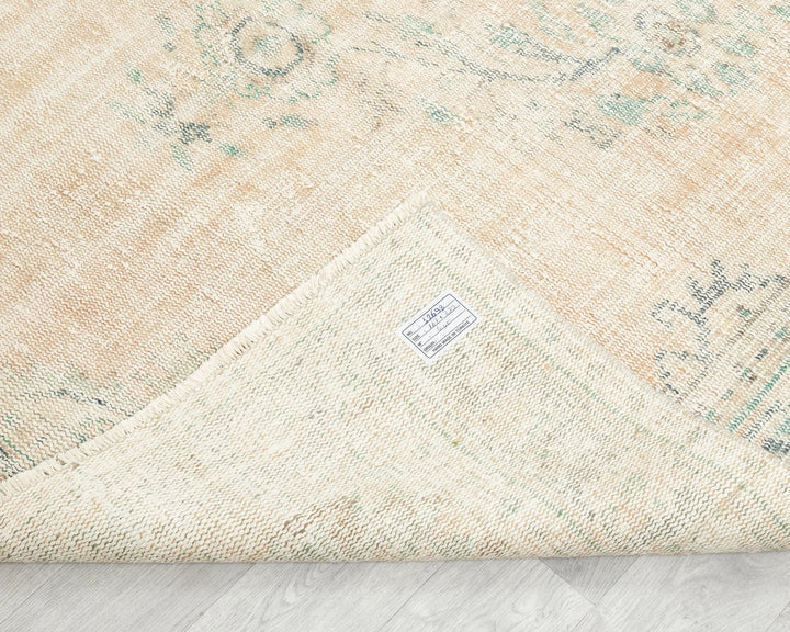 Beige Turkish Oushak Rug 5'6" x 9' Hand-Knotted | No. VR77165
