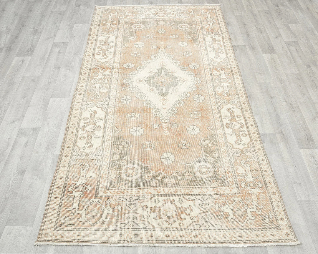 Multicolor Turkish Oushak Rug 6'11" x 3'11" Hand-Knotted | No. VR77207