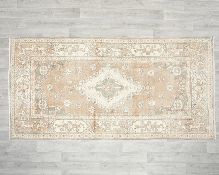 Multicolor Turkish Oushak Rug 6'11" x 3'11" Hand-Knotted | No. VR77207