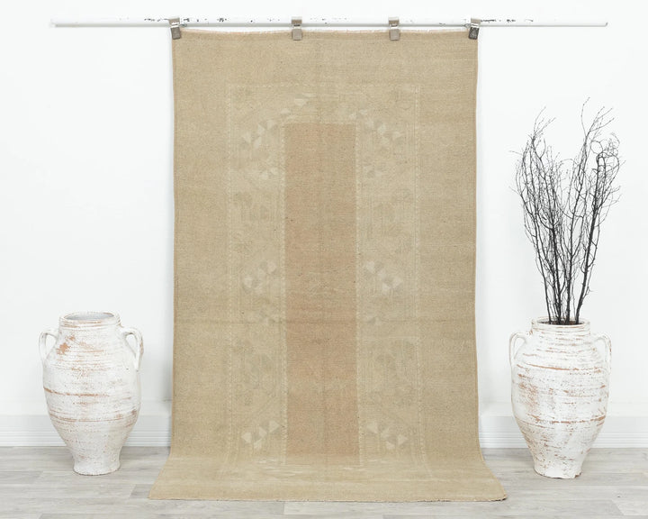 Multicolor Turkish Oushak Rug 3'7" x 6'7" Hand-Knotted | No. VR77218