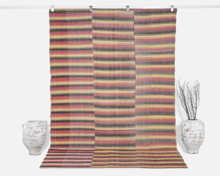 Multicolor Turkish Kilim Rug 6' x 8' 11" Flat-Weave | No. VR77242