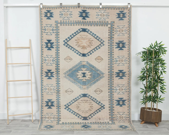 Multicolor Turkish Oushak Rug 5' 5" x 8' 1" Hand-Knotted | No. VR77356