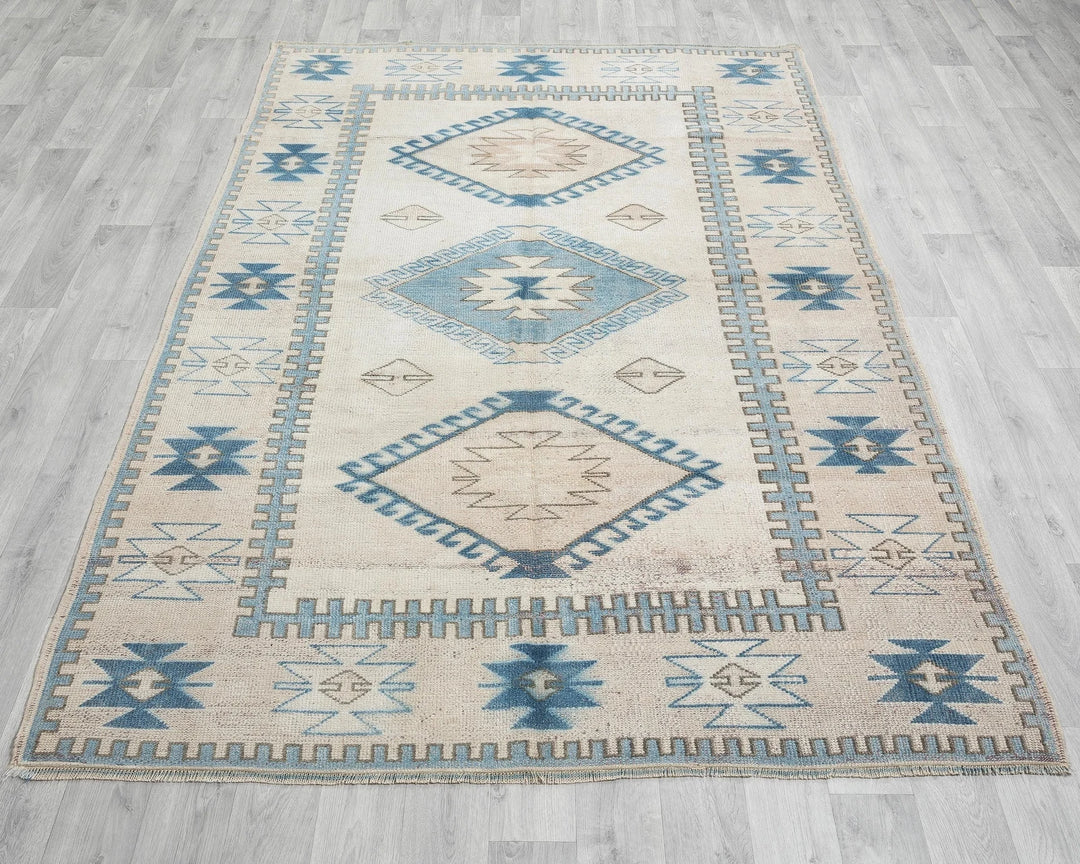 Multicolor Turkish Oushak Rug 5' 5" x 8' 1" Hand-Knotted | No. VR77356
