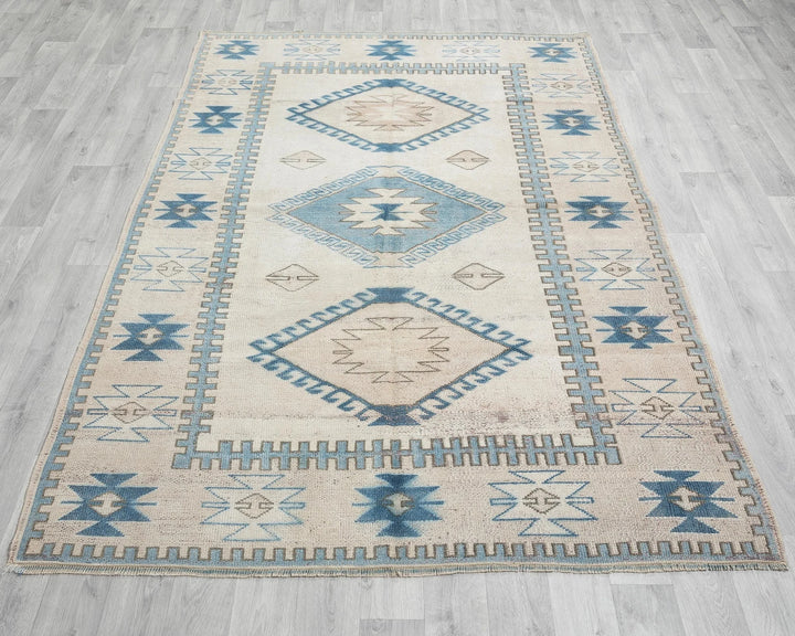 Multicolor Turkish Oushak Rug 5' 5" x 8' 1" Hand-Knotted | No. VR77356
