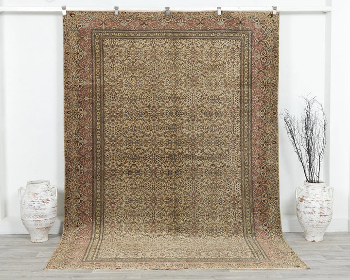 Multicolor Turkish Oushak Rug 6' 7" x 9' 4" Hand-Knotted | No. VR77375