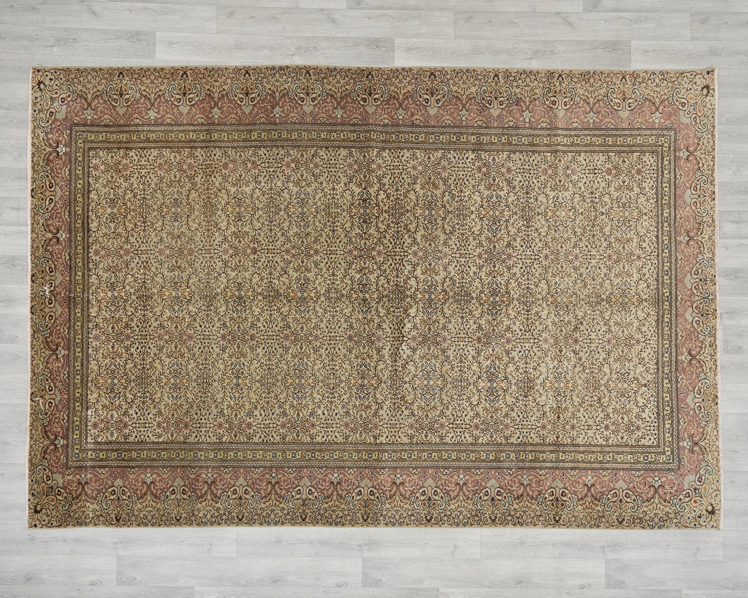 Multicolor Turkish Oushak Rug 6' 7" x 9' 4" Hand-Knotted | No. VR77375