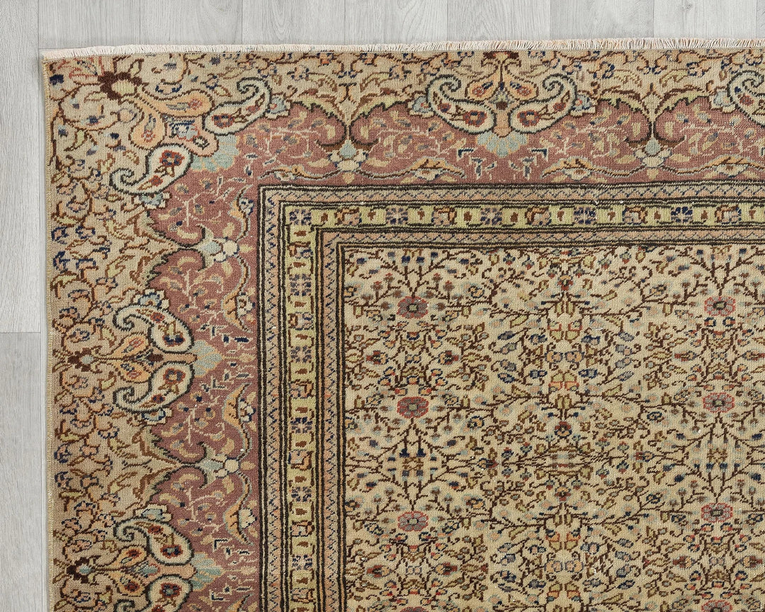 Multicolor Turkish Oushak Rug 6' 7" x 9' 4" Hand-Knotted | No. VR77375