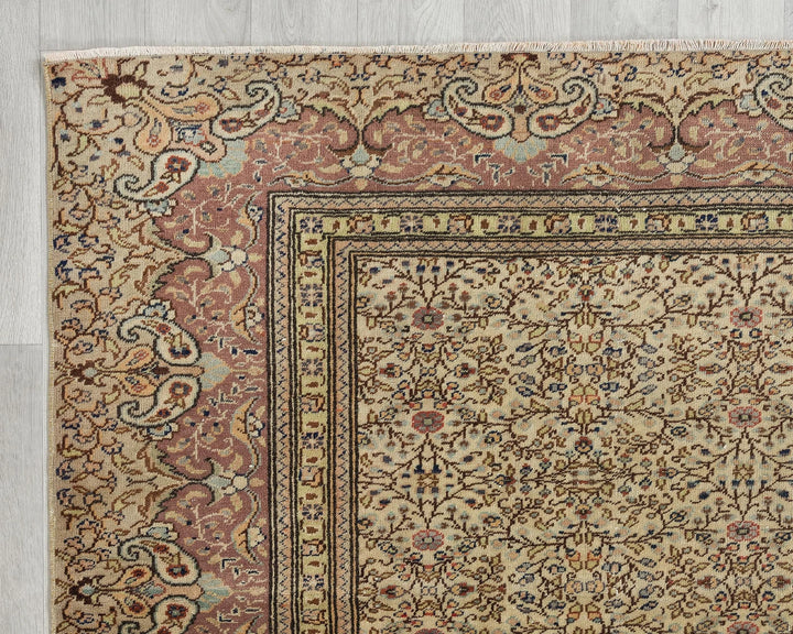 Multicolor Turkish Oushak Rug 6' 7" x 9' 4" Hand-Knotted | No. VR77375