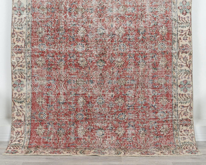 Red Oushak Rug 4' 6" x 7' 4" | No. VR77461