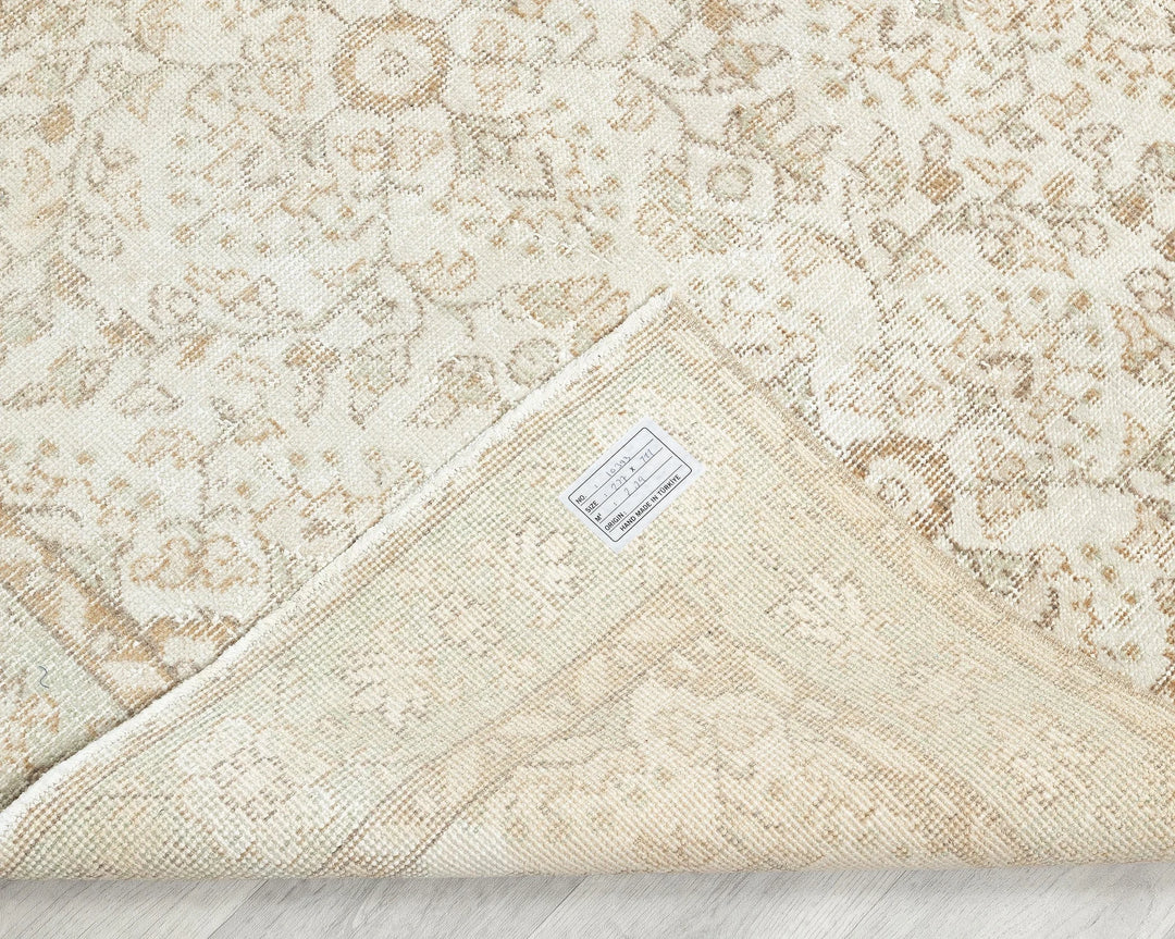 Beige Turkish Oushak Rug 4' x 7' 8" Hand-Knotted | No. VR77504