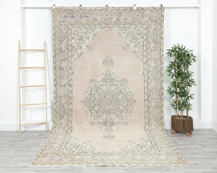 Multicolor Turkish Oushak Rug 6' 3" x 10' 6" Hand-Knotted