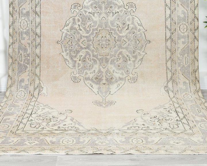 Multicolor Turkish Oushak Rug 6' 3" x 10' 6" Hand-Knotted detail