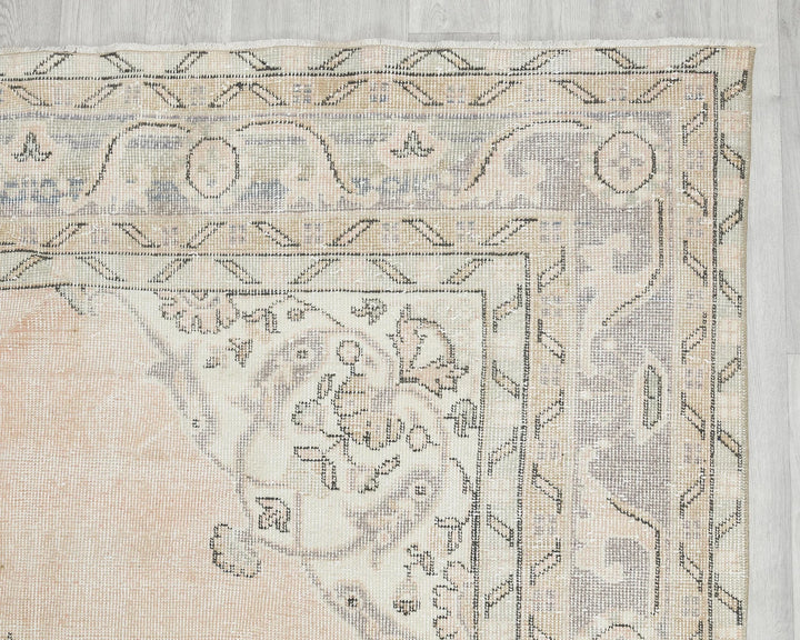Multicolor Turkish Oushak Rug 6' 3" x 10' 6" Hand-Knotted pattern