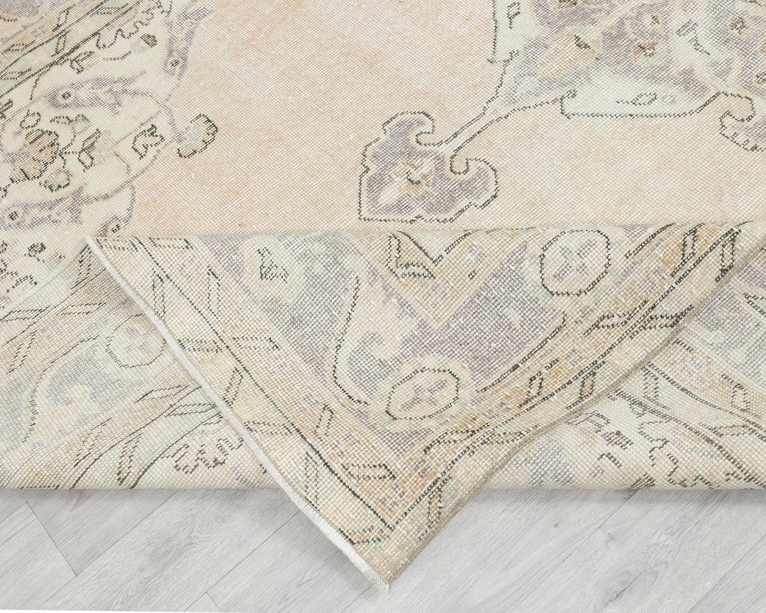 Multicolor Turkish Oushak Rug 6' 3" x 10' 6" Hand-Knotted field