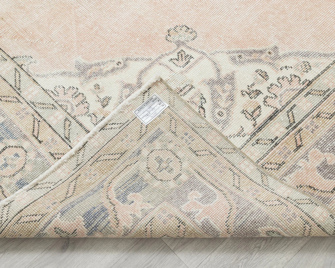 Multicolor Turkish Oushak Rug 6' 3" x 10' 6" Hand-Knotted texture