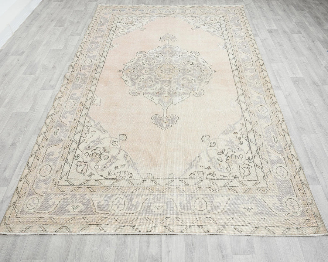 Multicolor Turkish Oushak Rug 6' 3" x 10' 6" Hand-Knotted reverse