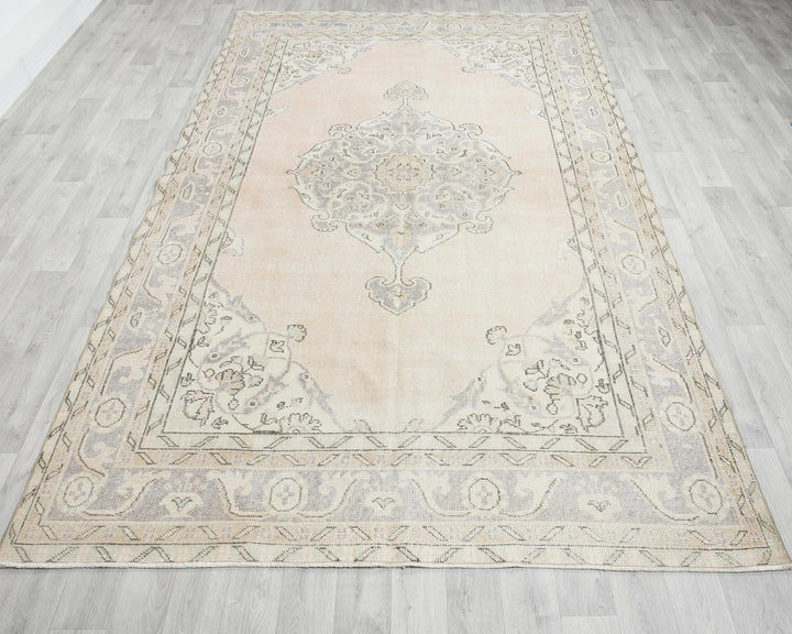 Multicolor Turkish Oushak Rug 6' 3" x 10' 6" Hand-Knotted reverse
