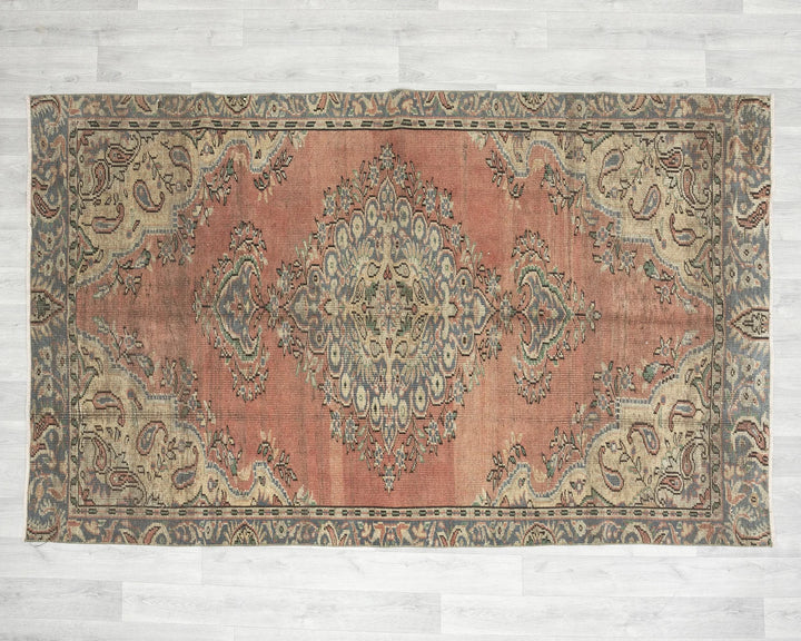 Multicolor Turkish Oushak Rug 4'10" x 7'8" Hand-Knotted view 9