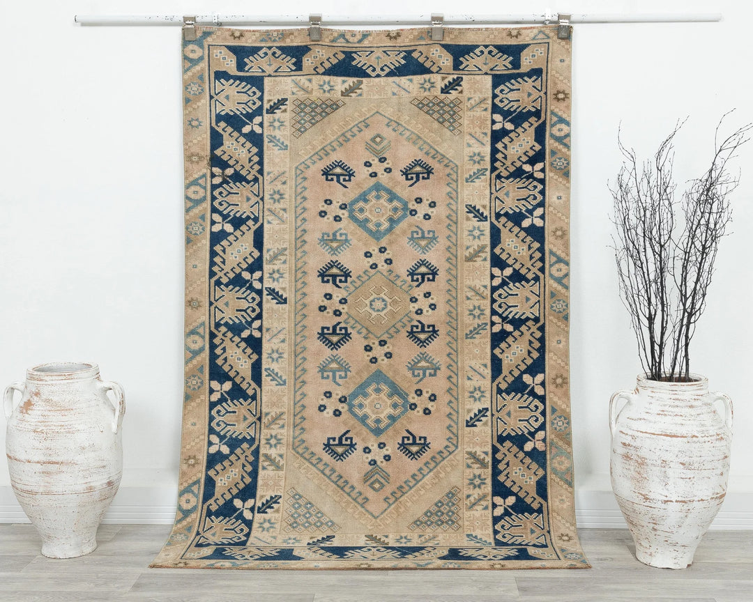 Multicolor Turkish Oushak Rug 3' 11" x 6' Hand-Knotted | No. VR77583
