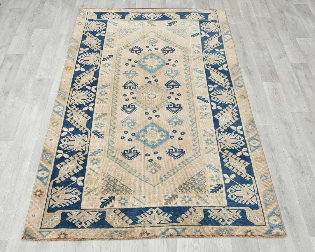 Multicolor Turkish Oushak Rug 3' 11" x 6' Hand-Knotted | No. VR77583