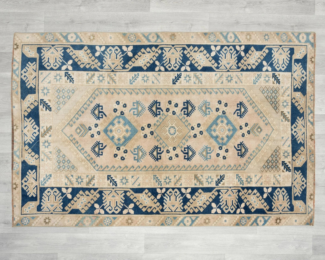 Multicolor Turkish Oushak Rug 3' 11" x 6' Hand-Knotted | No. VR77583