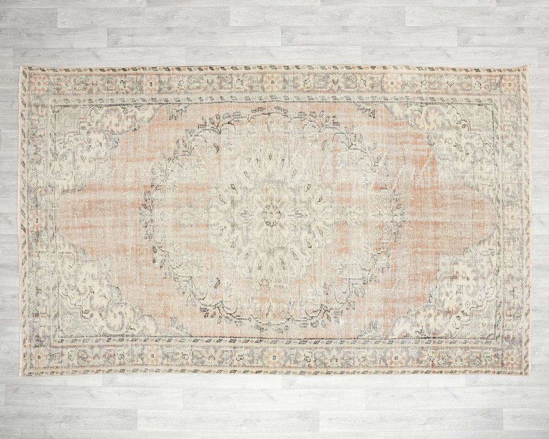 Multicolor Turkish Oushak Rug 5' 11" x 9' 5" Hand-Knotted | No. VR77804