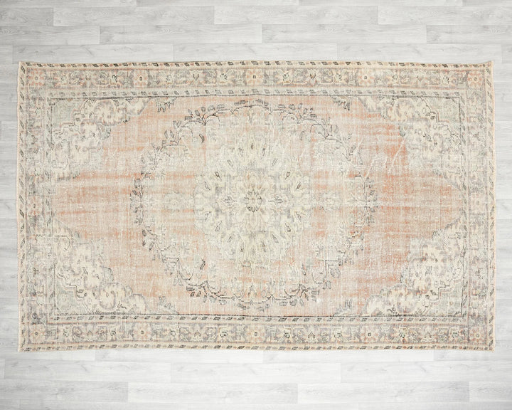 Multicolor Turkish Oushak Rug 5' 11" x 9' 5" Hand-Knotted | No. VR77804