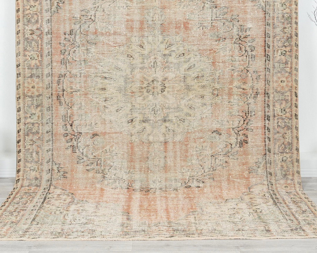Multicolor Turkish Oushak Rug 5' 11" x 9' 5" Hand-Knotted | No. VR77804