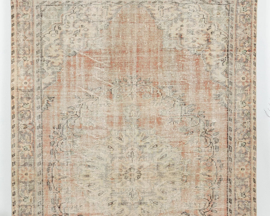 Multicolor Turkish Oushak Rug 5' 11" x 9' 5" Hand-Knotted | No. VR77804