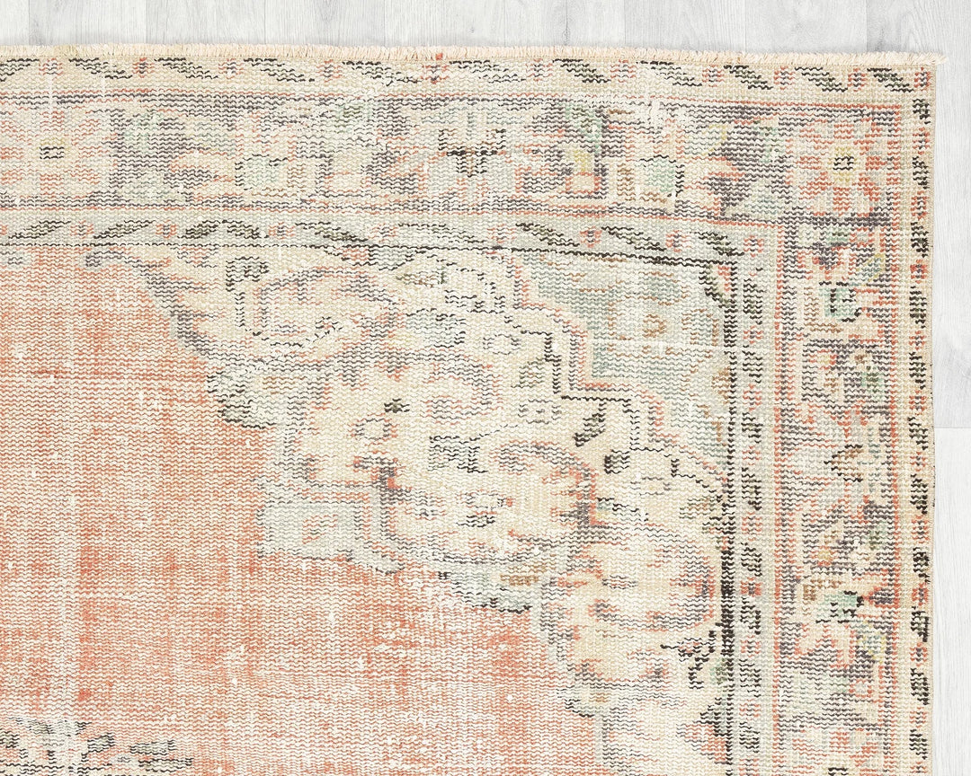 Multicolor Turkish Oushak Rug 5' 11" x 9' 5" Hand-Knotted | No. VR77804