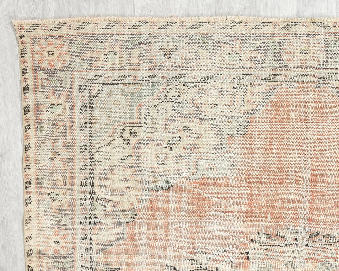 Multicolor Turkish Oushak Rug 5' 11" x 9' 5" Hand-Knotted | No. VR77804