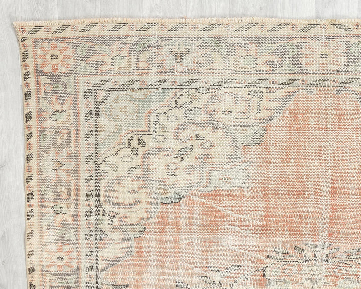 Multicolor Turkish Oushak Rug 5' 11" x 9' 5" Hand-Knotted | No. VR77804