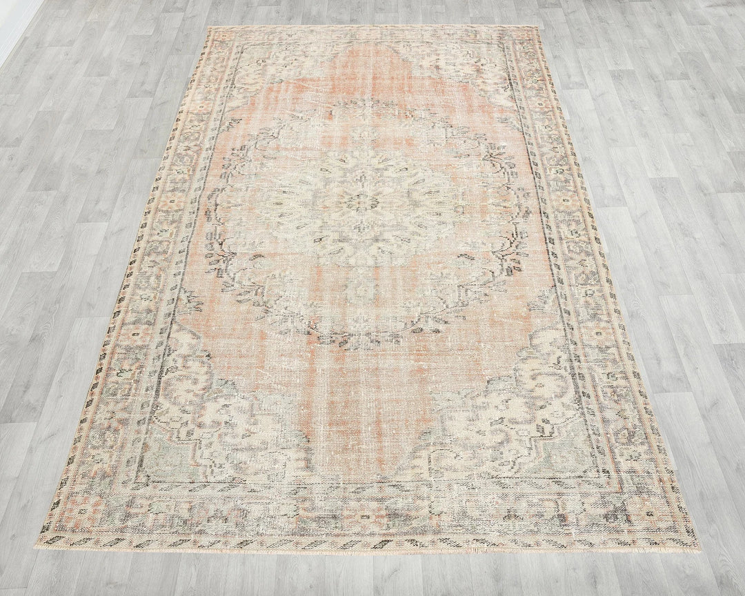 Multicolor Turkish Oushak Rug 5' 11" x 9' 5" Hand-Knotted | No. VR77804
