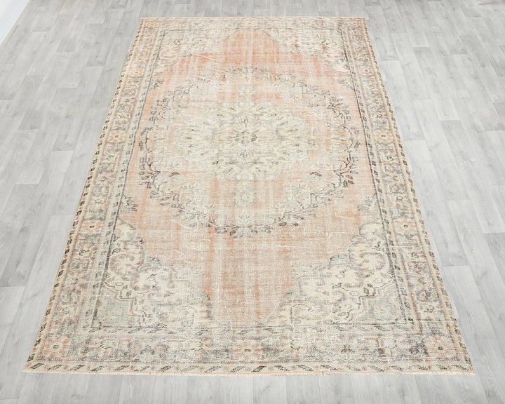Multicolor Turkish Oushak Rug 5' 11" x 9' 5" Hand-Knotted | No. VR77804