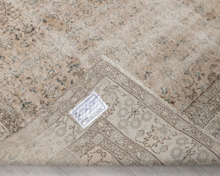 Beige Turkish Oushak Rug 7' 9" x 10' 6" Hand-Knotted | No. VR77938